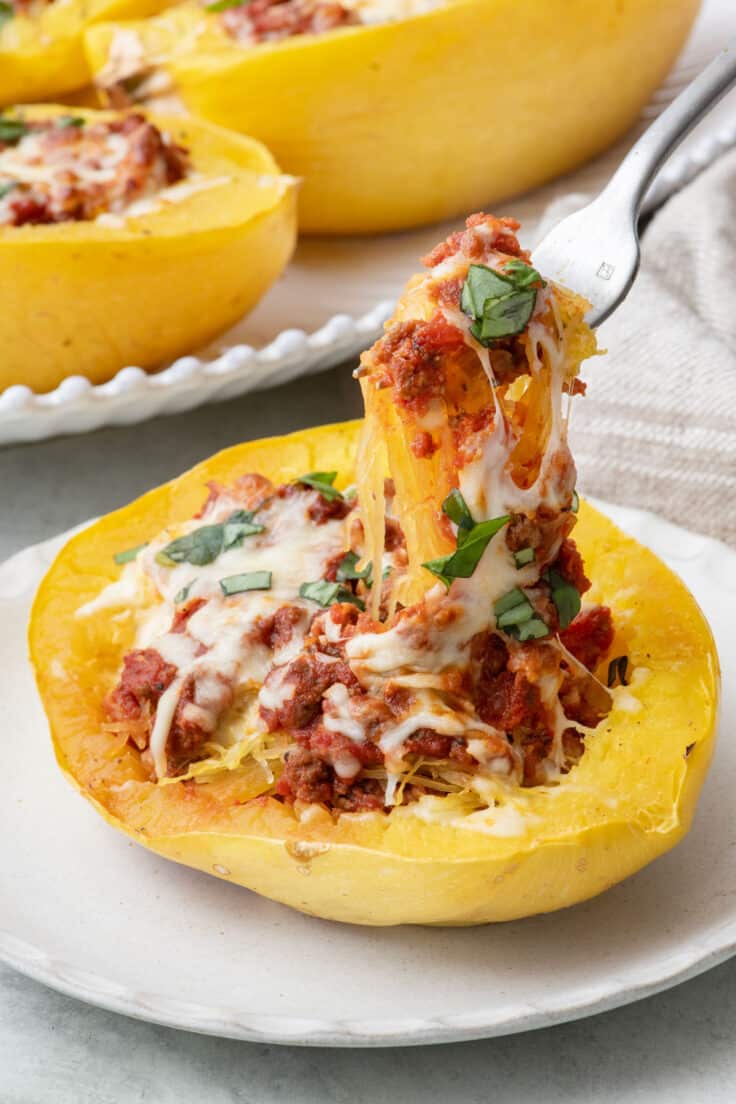 Baked Spaghetti Squash Lasagna Bowls - FeelGoodFoodie