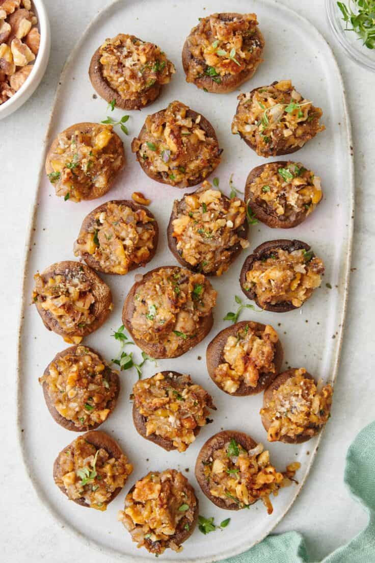 Vegetarian Stuffed Mushrooms - Feel Good Foodie