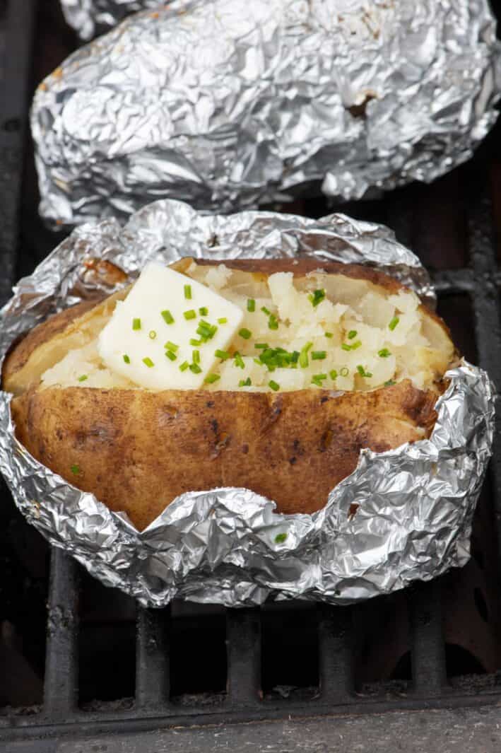 Grilled Baked Potatoes - Feel Good Foodie