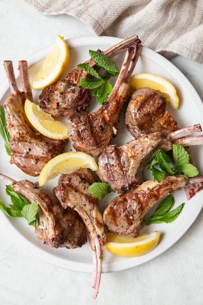 Simple Grilled Lamb Chops Mint & Lemon Marinade - Feel Good Foodie