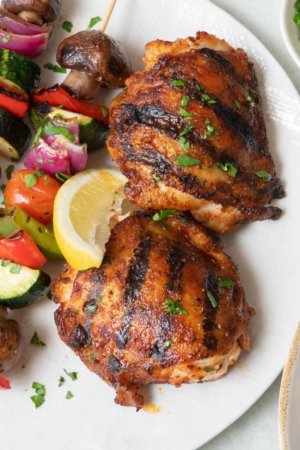 Easy Grilled Chicken Thighs {BBQ Marinade} - FeelGoodFoodie