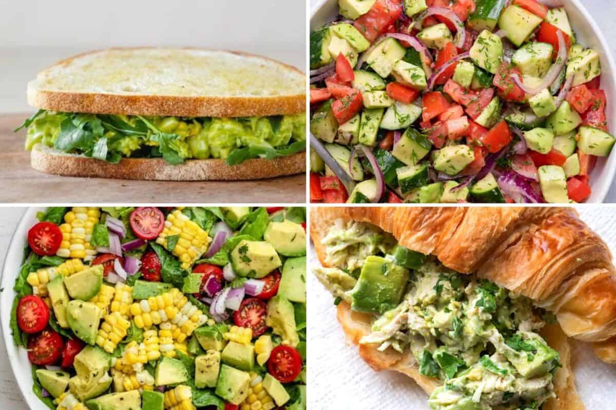 4 image collage of lunch recipe ideas.
