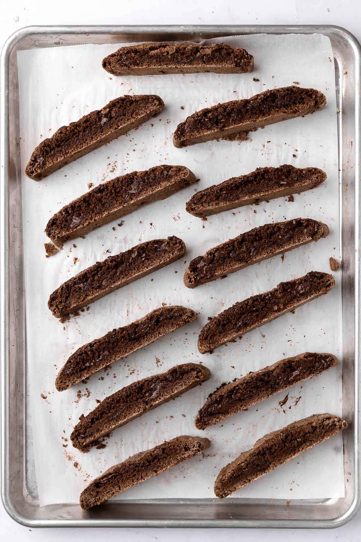 Sliced into 1 inch slices before baking.