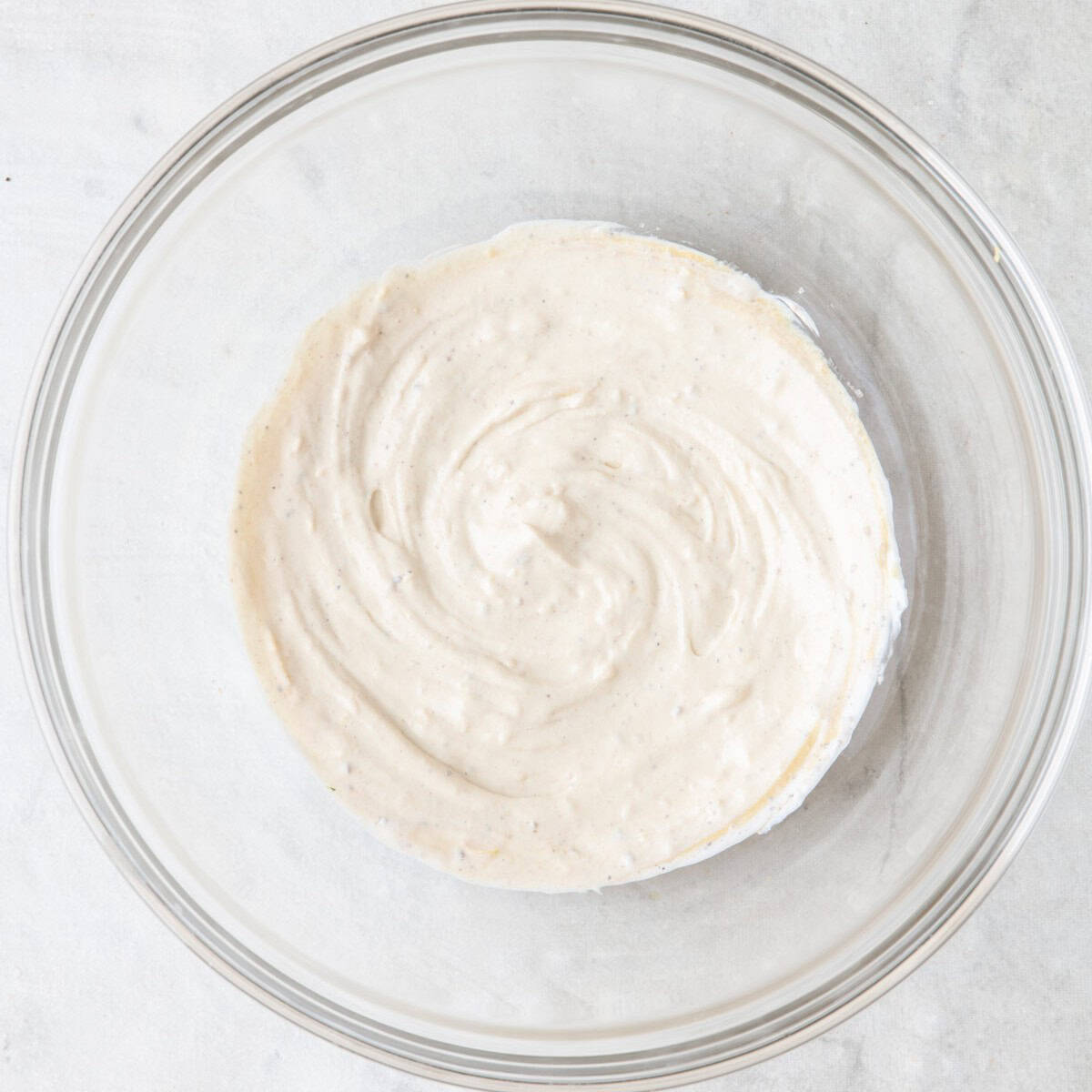 egg salad dressing after mixing.