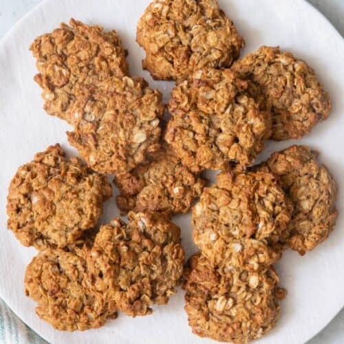 Apple butter cookies on a plate.