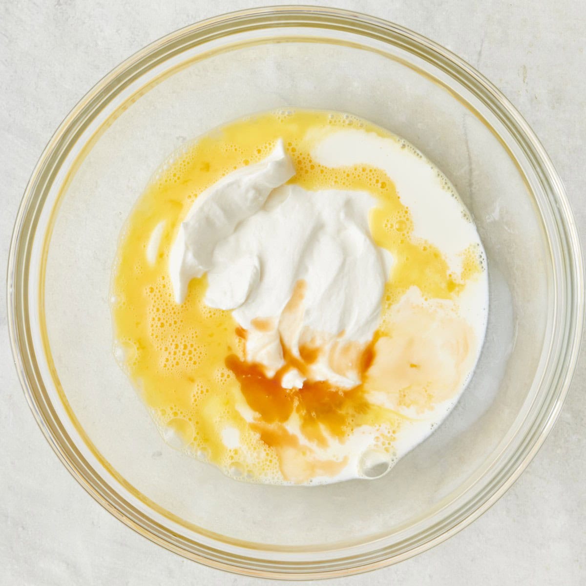 After whisking with yogurt, milk, and vanilla added.