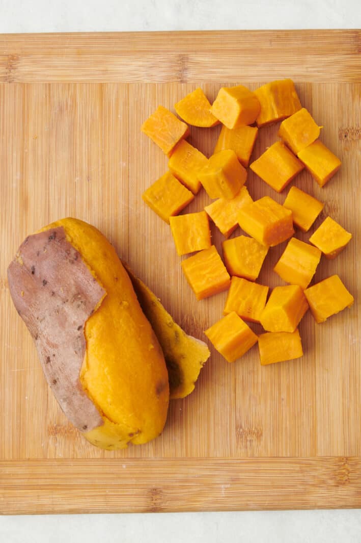 How to Boil Sweet Potatoes {Whole & Cubed} - FeelGoodFoodie