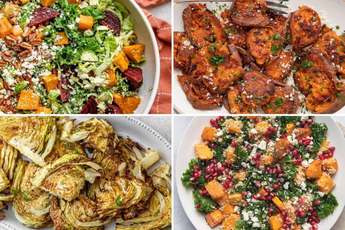 4 image collage of side dish recipe ideas.