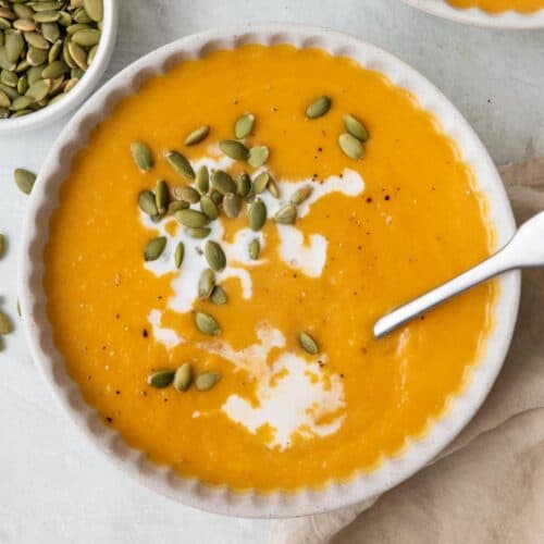 Roasted Butternut Squash Soup {With Coconut Milk} - FeelGoodFoodie