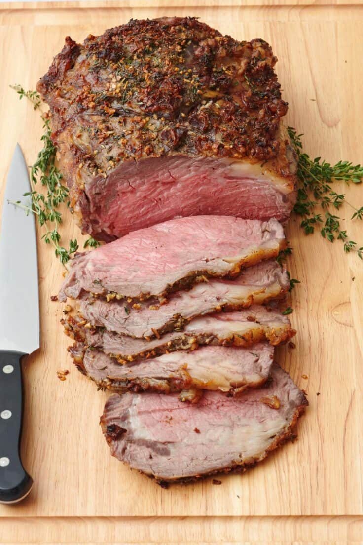 Garlic And Herb Crusted Prime Rib - Feel Good Foodie