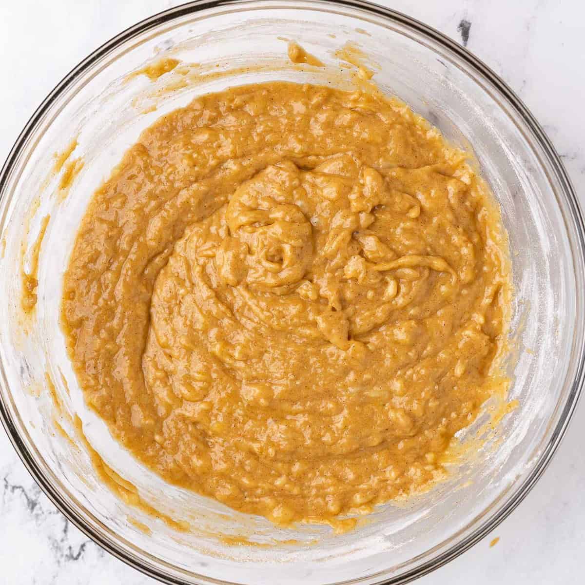 After mixing to show final batter.
