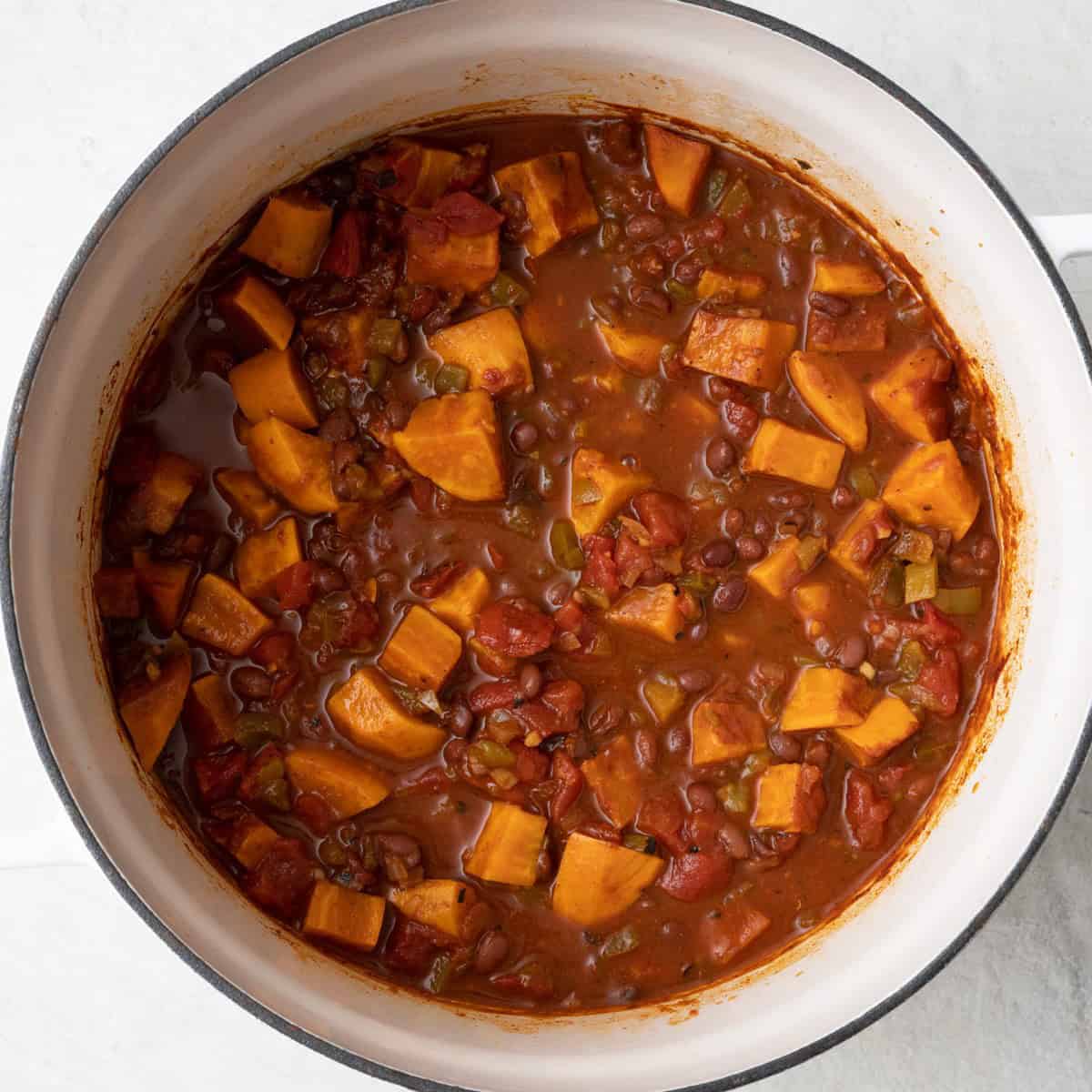 After cooking to show thickened sauce.