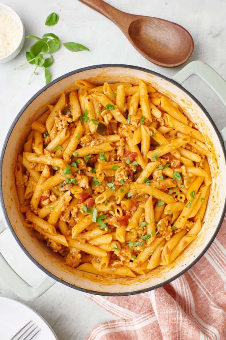 Easy Turkey Pasta {One Pot Recipe} - Feel Good Foodie