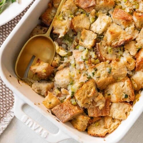 Thanksgiving Sourdough Stuffing {Outside of Turkey} - Feel Good Foodie