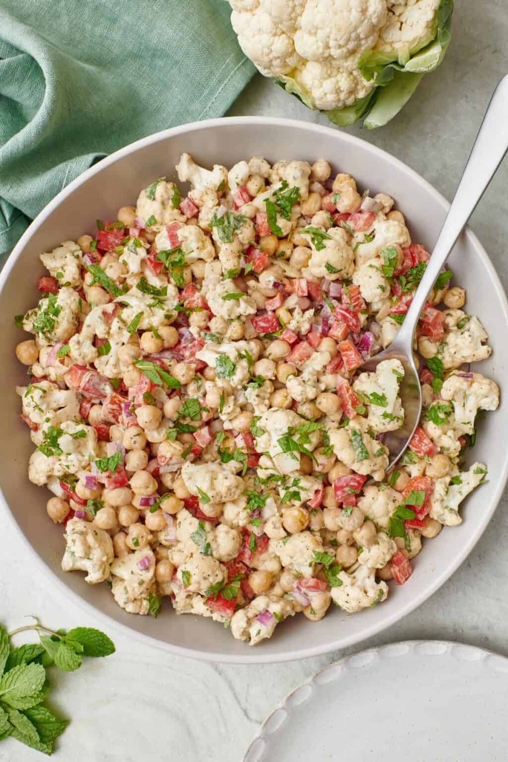 Cauliflower Salad {Raw, Fresh & Flavorful!} - FeelGoodFoodie