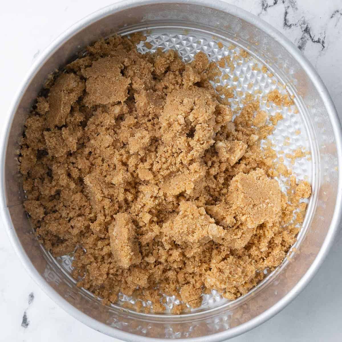 After combining and added to a springform pan.