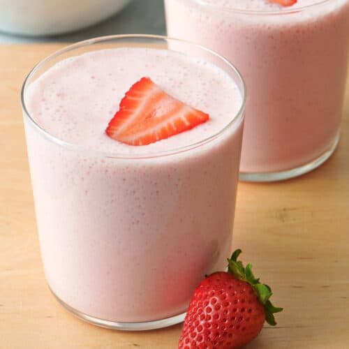 Strawberry yogurt smoothie.