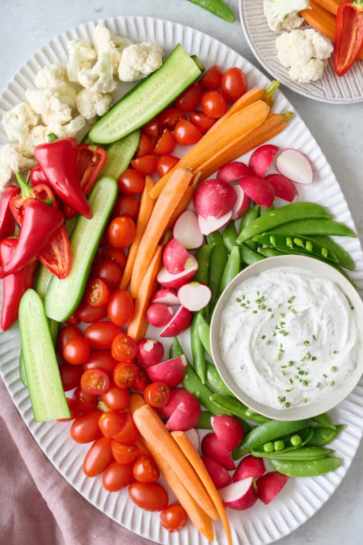 Basic Crudite Platter & Dip - Feel Good Foodie