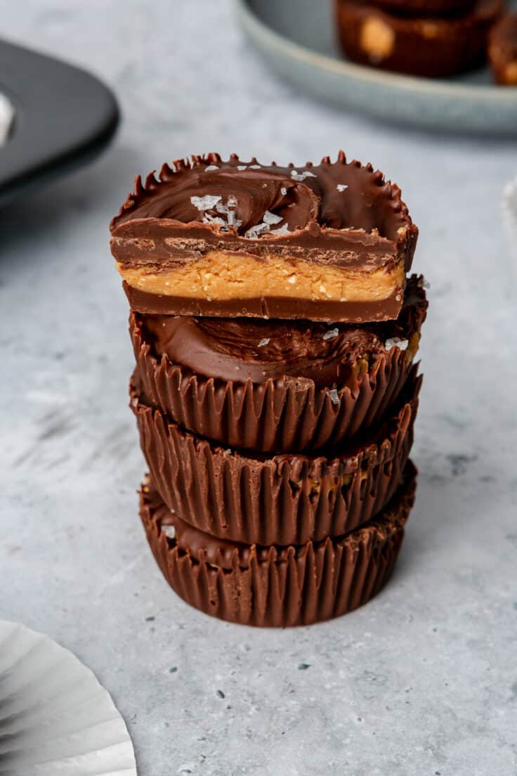 4 Ingredient Homemade Peanut Butter Cups - Feel Good Foodie