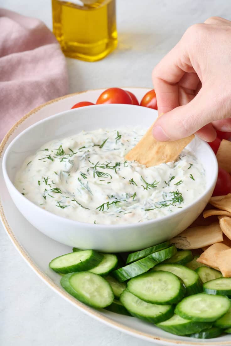 Tzatziki Sauce Recipe {Cucumber, Dill Yogurt Sauce} - Feel Good Foodie