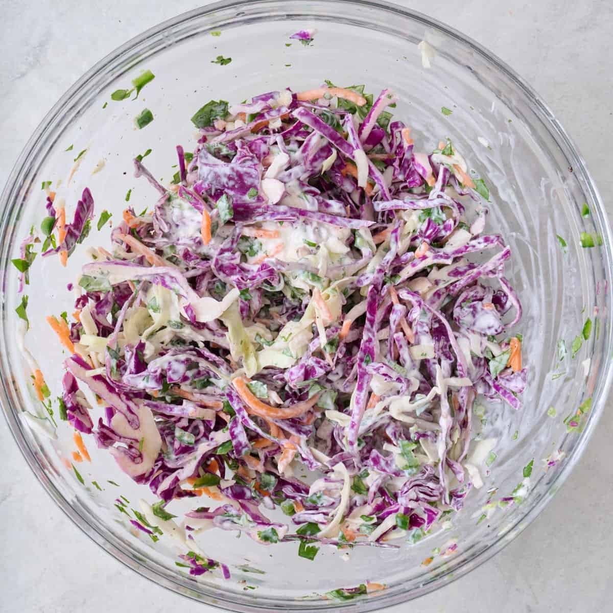 Slaw after mixing.