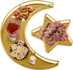 2 piece moon and star shaped trays for Ramadan.