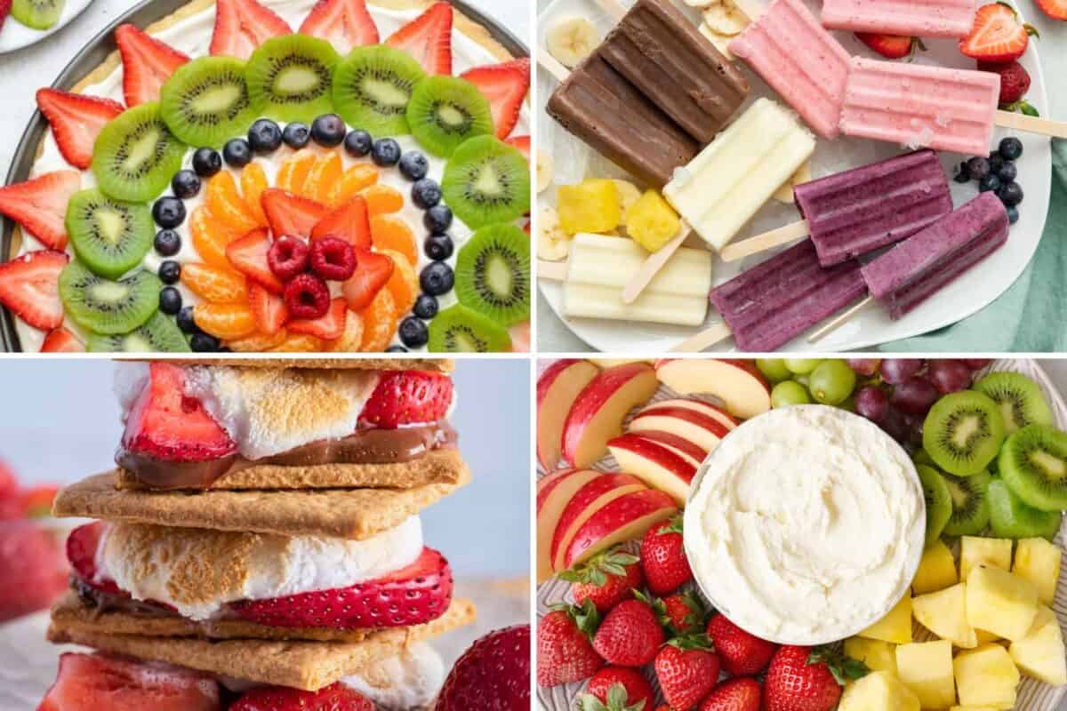 4 image collage of dessert recipes.