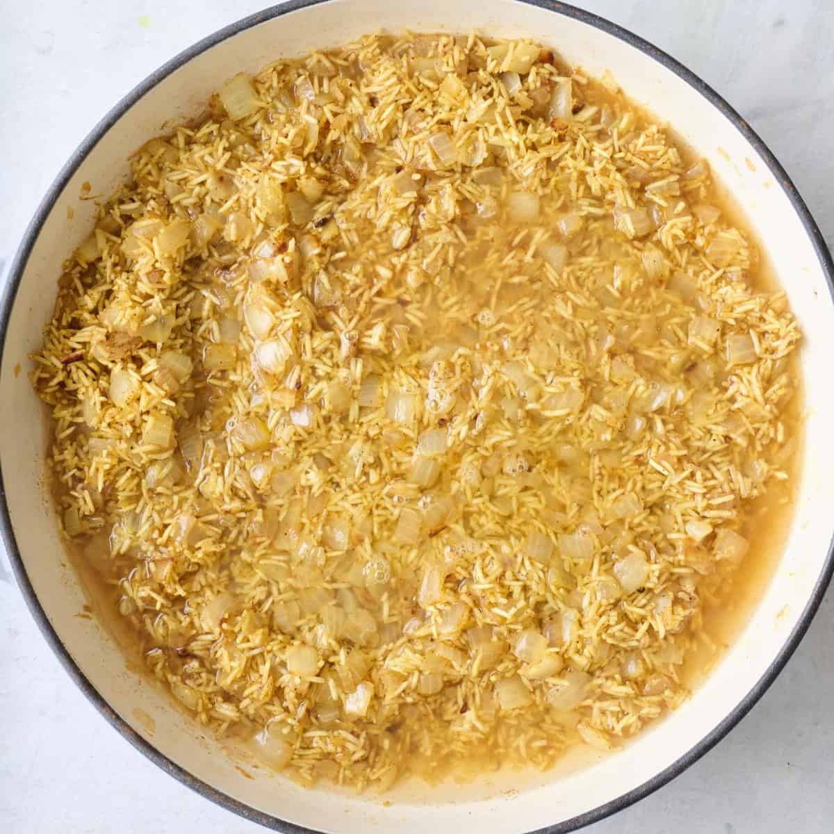 Water added before boiling.