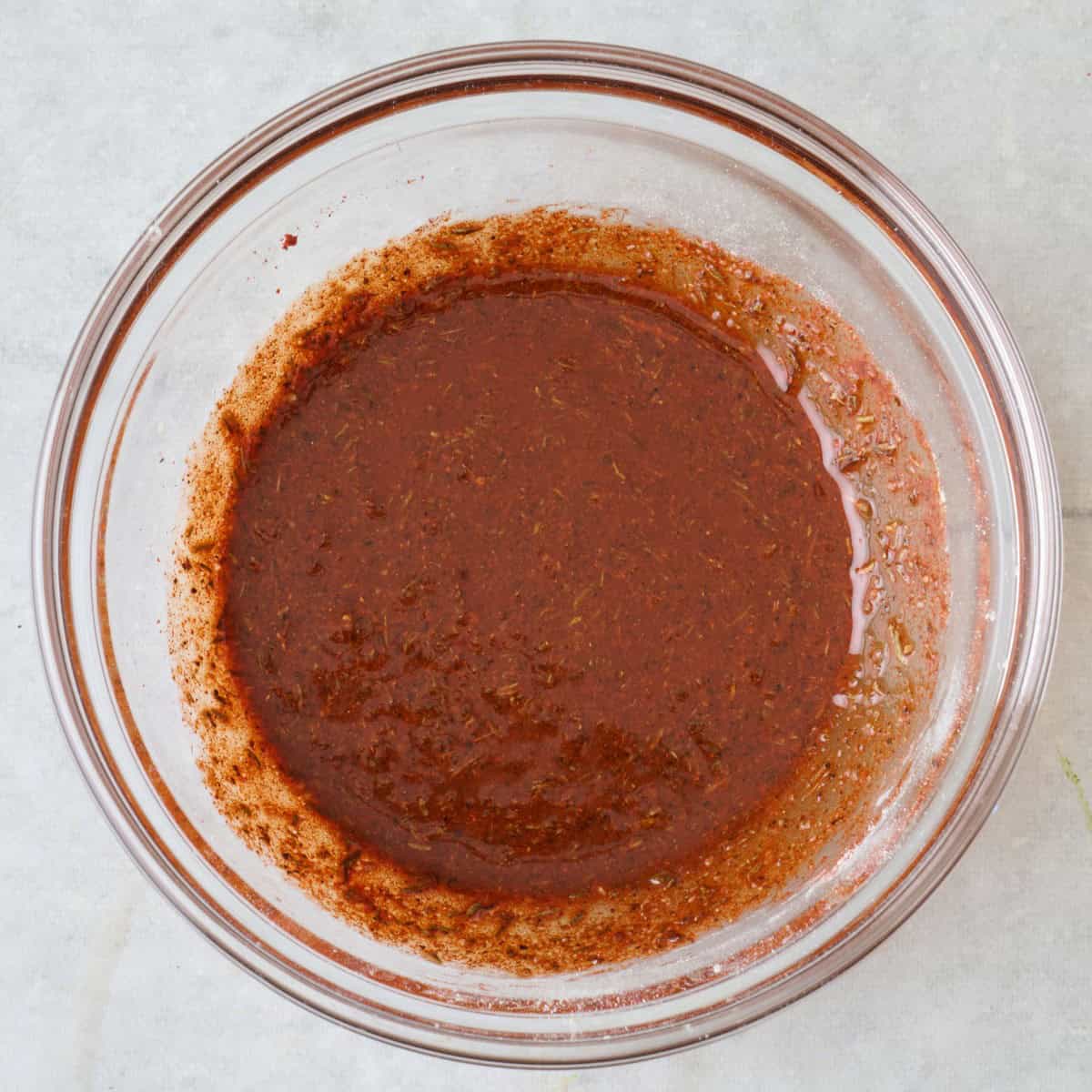 Combined seasonings in bowl.