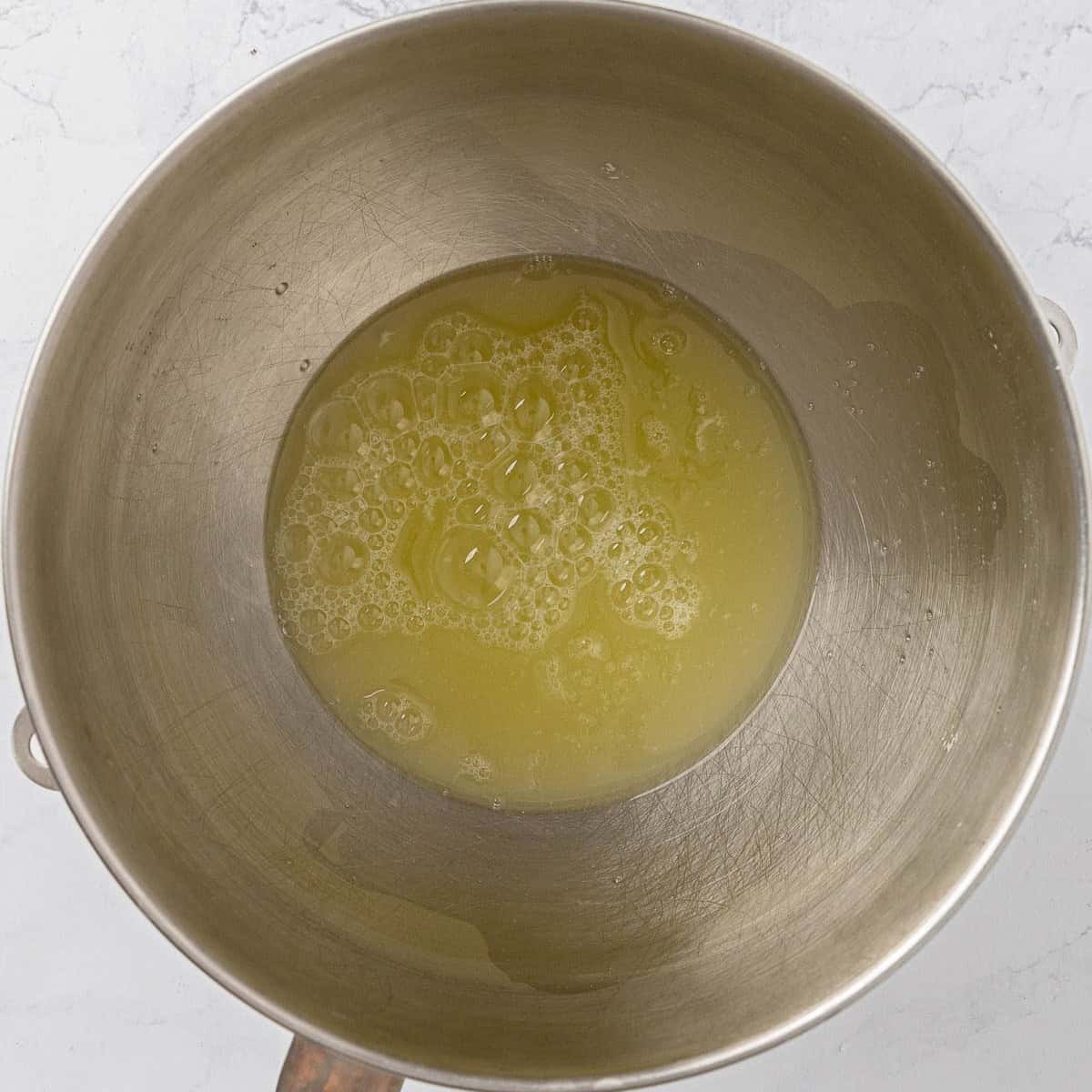 Egg whites in a bowl before beating.