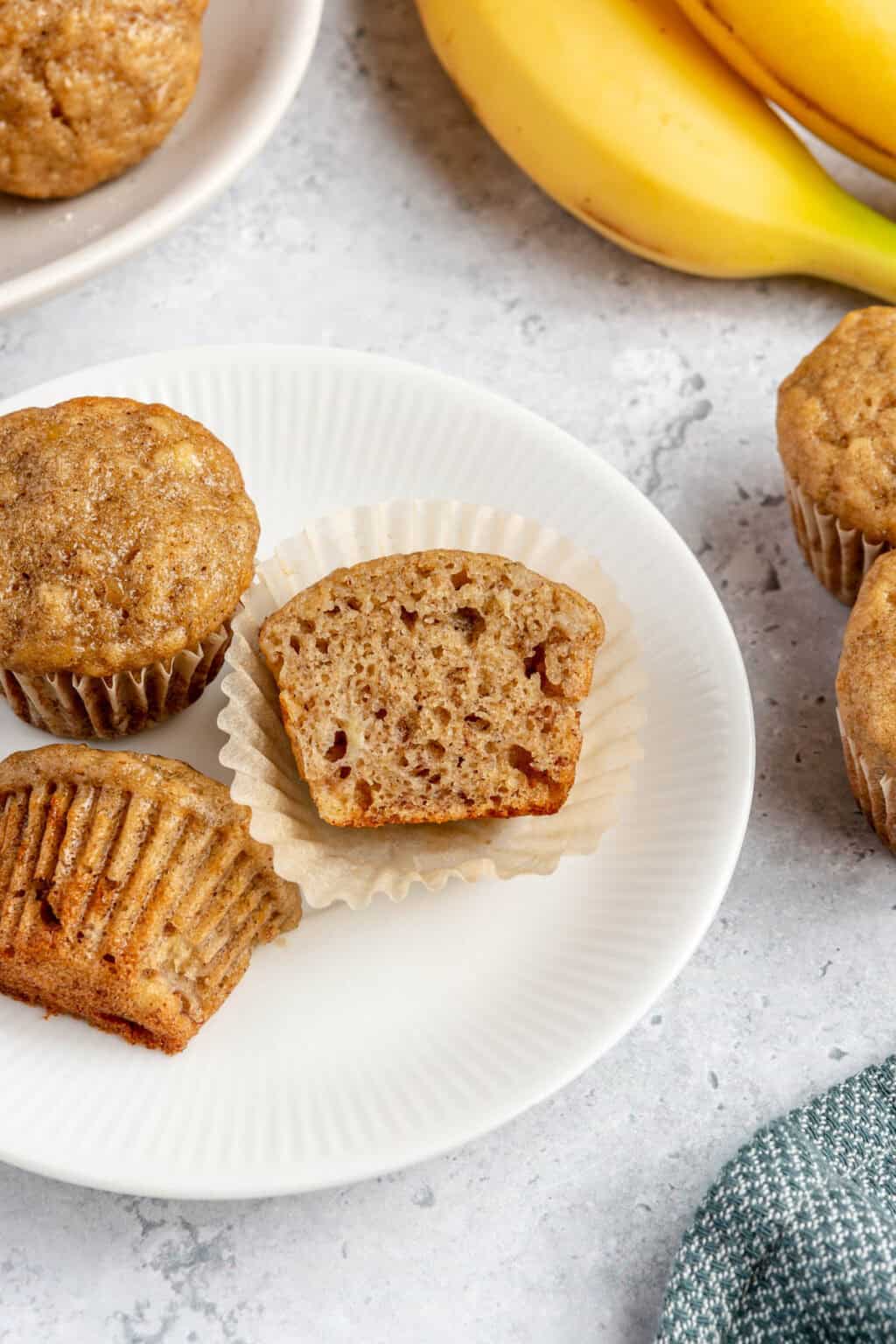 Mini Banana Muffins with Fresh Bananas and Greek Yogurt