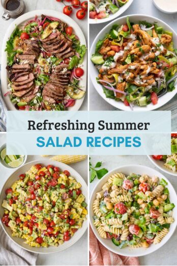 Summer salad recipes collage - featured image.