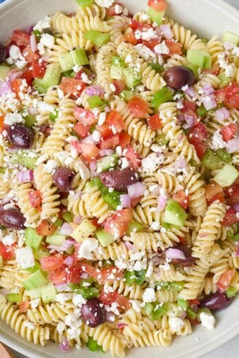 Greek pasta salad recipe.