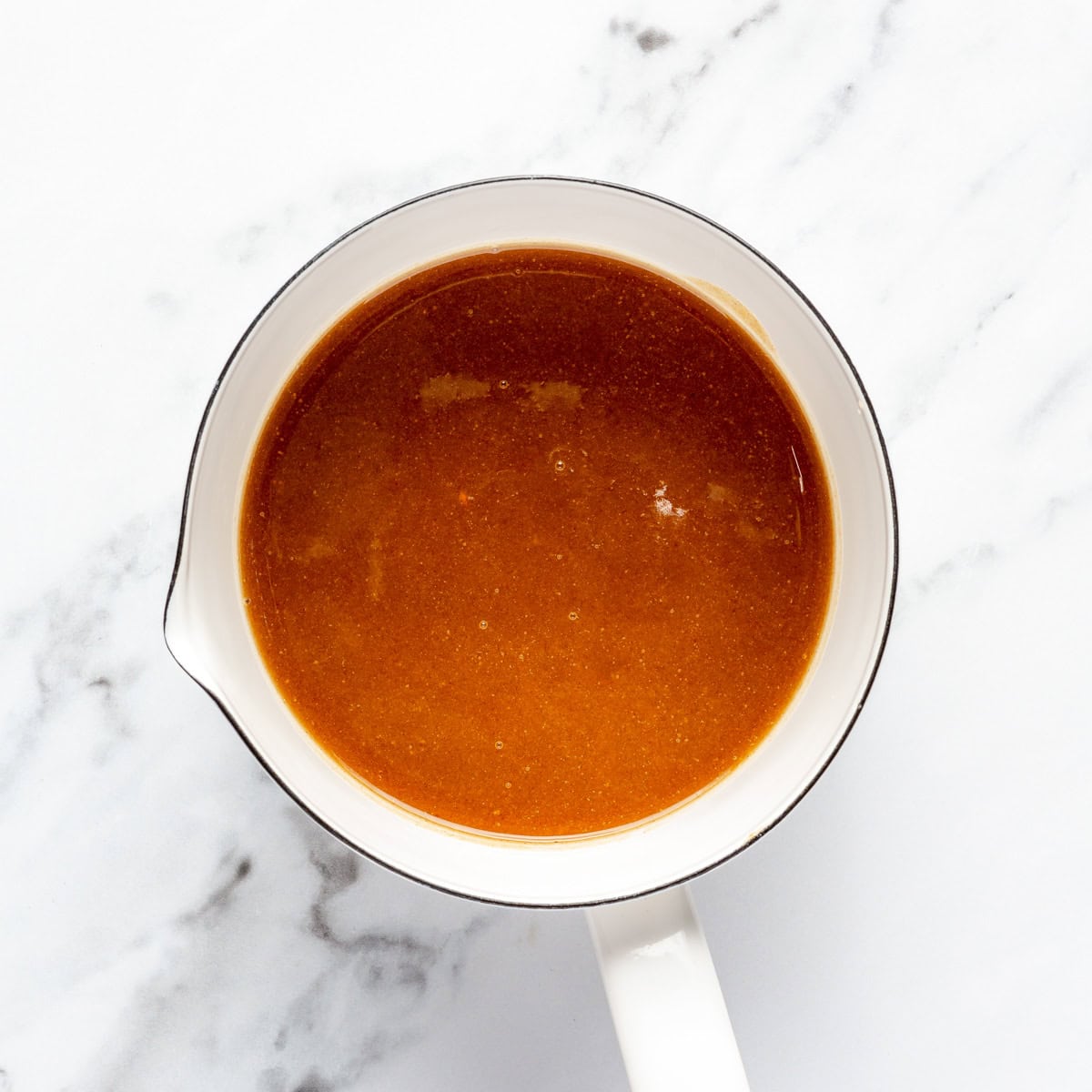 Liquid in a saucepan before simmering