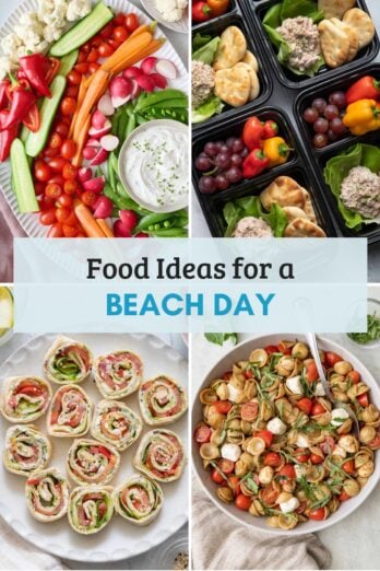 Best beach food ideas roundup collage.