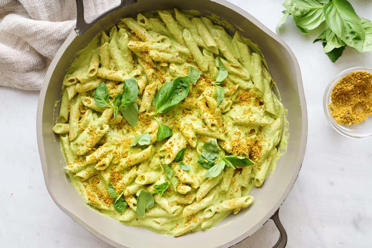 Creamy Pistachio Pasta Recipe with Homemade Pesto