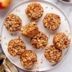 Apple cinnamon oatmeal cups on a plate.