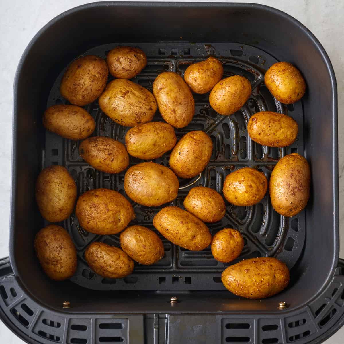 The potatoes after cooking and crispy.