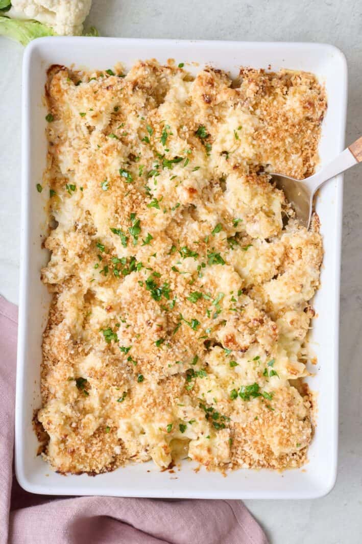 Cheesy Gruyere Cauliflower Au Gratin Feel Good Foodie