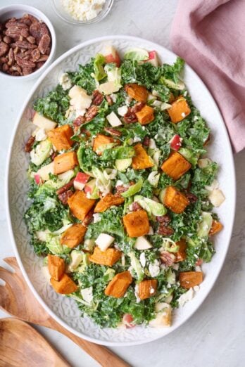 Fall harvest salad on a large serving platter.