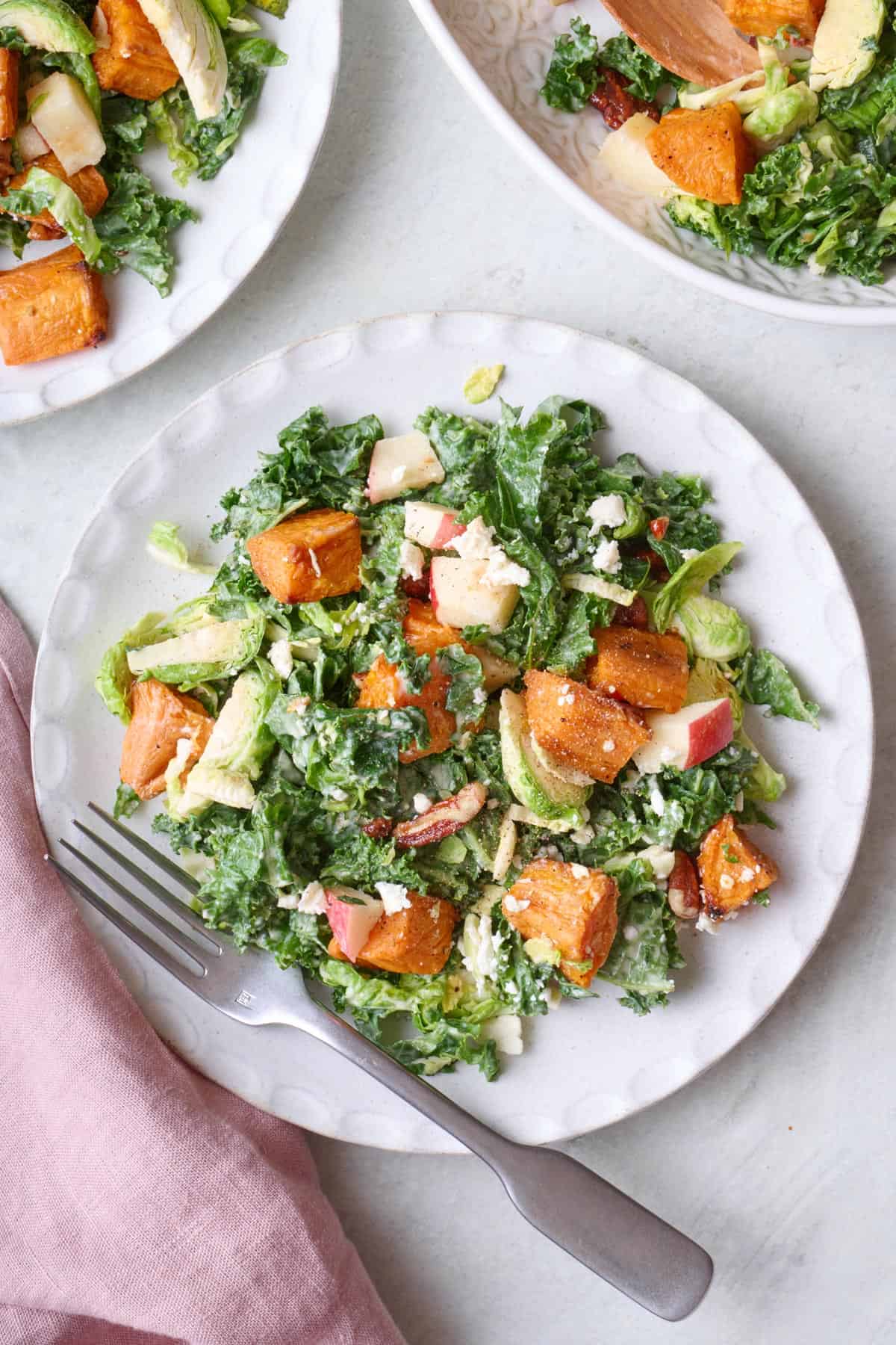 Fall harvest salad on a small plate.