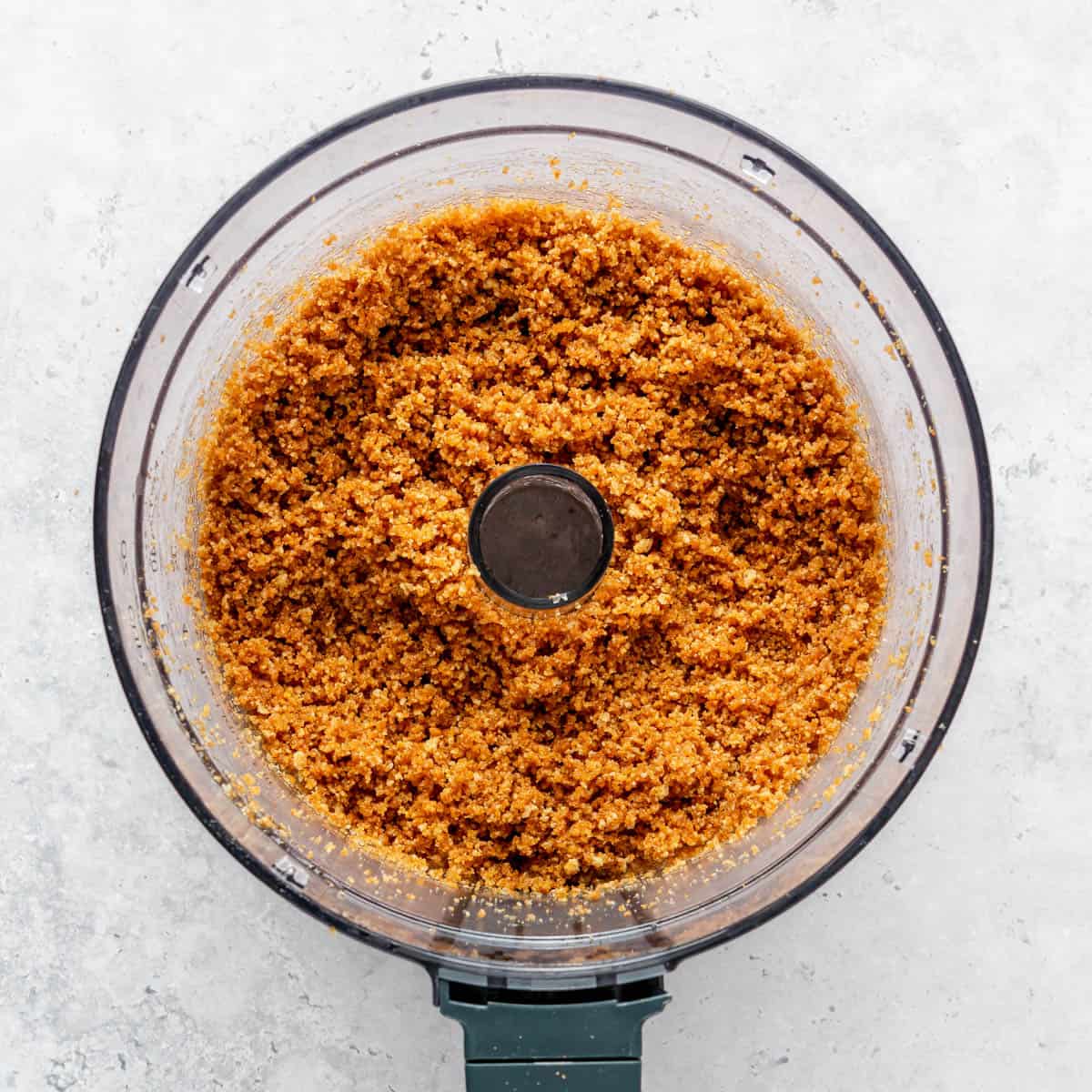 Graham cracker crust crumbs after processing.