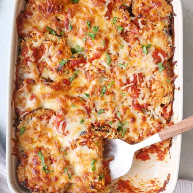 Baked eggplant parmesan recipe.