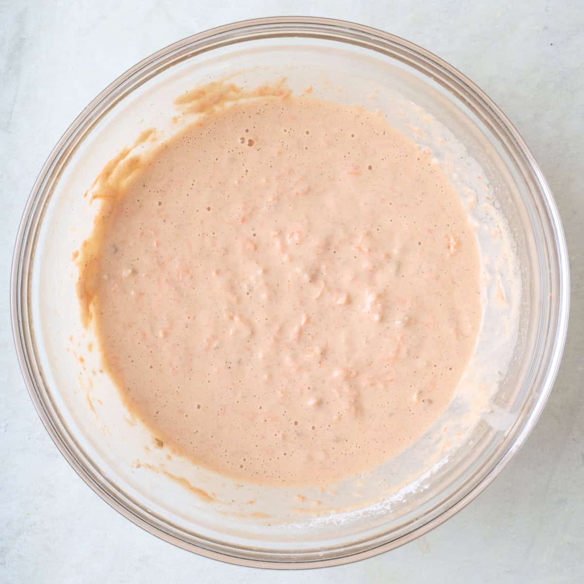 Pancake batter after resting in a bowl.