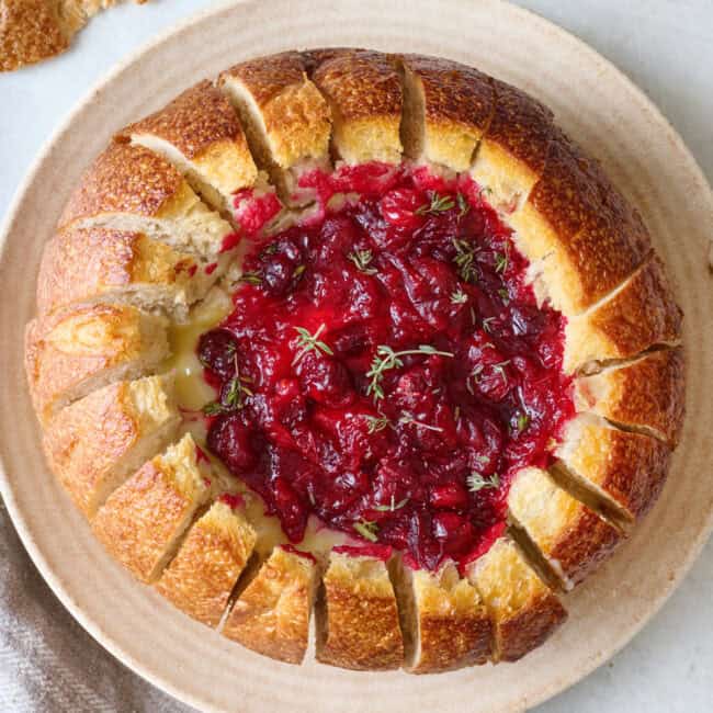 Cranberry baked brie recipe.