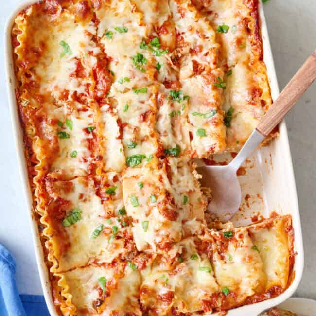 Homemade lasagna recipe.