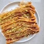 Crispy crinkle cake slice on a plate.