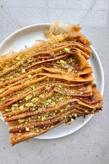 Crispy crinkle cake slice on a plate.