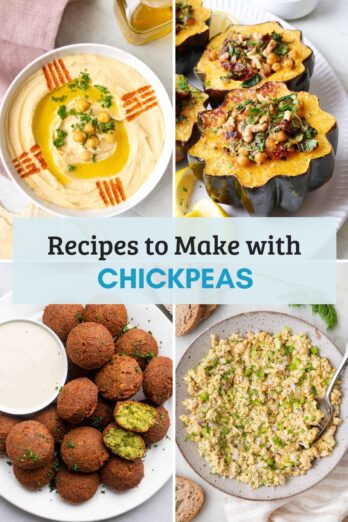 Recipes to make with chickpeas featured image collage.