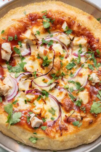 BBQ chicken pizza recipe.